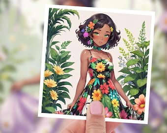 Purple Fairy Princess Sticker: Floral Garden Laptop Decal