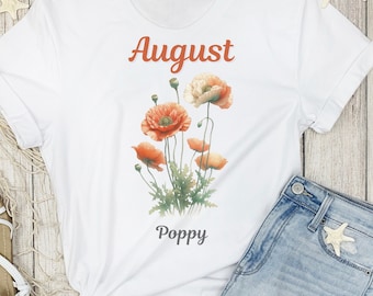August Birth Flower T-Shirt: Daisy Graphic Tee, Unisex Fit