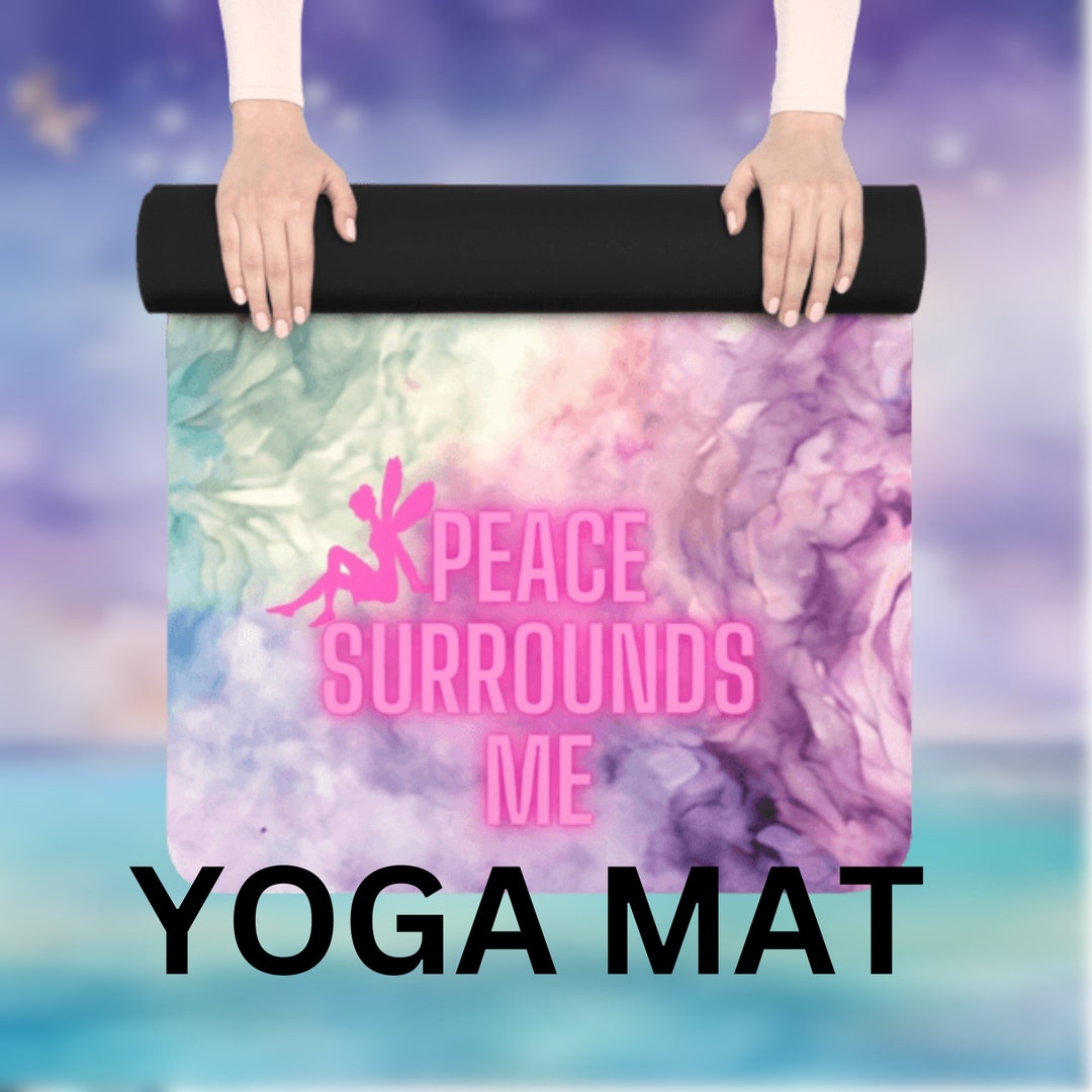 Affirmation Yoga Mat: Pink Purple Non-slip Rubber Exercise Rug - Etsy