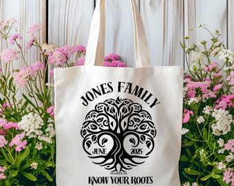 Personalized Family Tree Tote Bag: Custom Reunion Gift