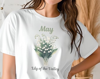 May Birth Flower T-Shirt: Lily of the Valley Graphic Tee