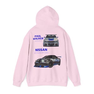 Vintage Retro Hoodie Damen Herren Paul Walker einzigartiges Kunst Motiv Unisex Heavy Blend Geschenk Geburtstag Weinachten Ostern Halloween Light Pink