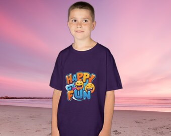 Cool happy fun kids t-shirt, funny graphic shirt, playful cotton t-shirt, kids birthday gift, youth cartoon t-shirt