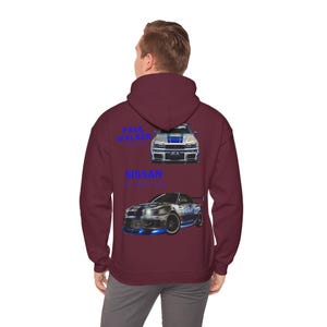 Vintage Retro Hoodie Damen Herren Paul Walker einzigartiges Kunst Motiv Unisex Heavy Blend Geschenk Geburtstag Weinachten Ostern Halloween Maroon