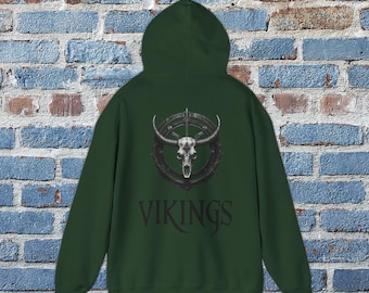 Vintage Retro Hoodie Women Men Unique Vikings Pullover Birthday, Christmas, Easter, Valentine's Day Unisex Heavy Blend Sweatshirt