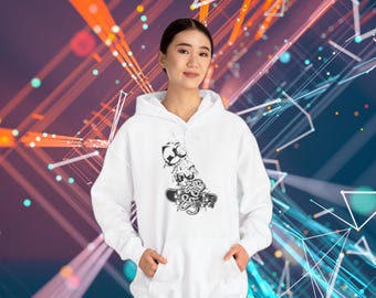 Vintage Retro Skater Hoodie for Women and Men - Unique Gift for Birthdays, Christmas, Valentine's Day, Unisex Heavy Blend Sweatshirt