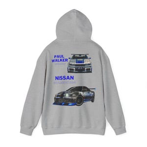 Vintage Retro Hoodie Damen Herren Paul Walker einzigartiges Kunst Motiv Unisex Heavy Blend Geschenk Geburtstag Weinachten Ostern Halloween Sport Grey