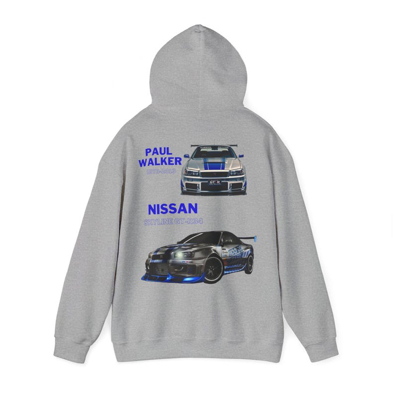 Vintage Retro Hoodie Damen Herren Paul Walker einzigartiges Kunst Motiv Unisex Heavy Blend Geschenk Geburtstag Weinachten Ostern Halloween Sport Grey
