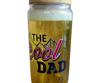 Cool Dad Beer Snow Globe Glass Cup