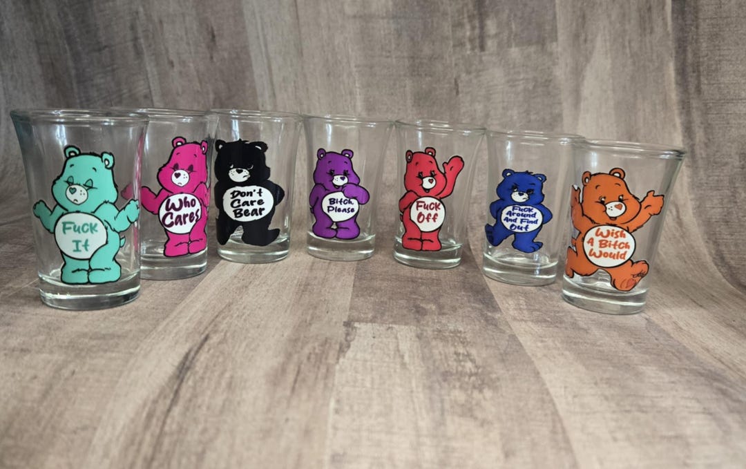 7 Swear Bear Shot Glass Set, - Etsy