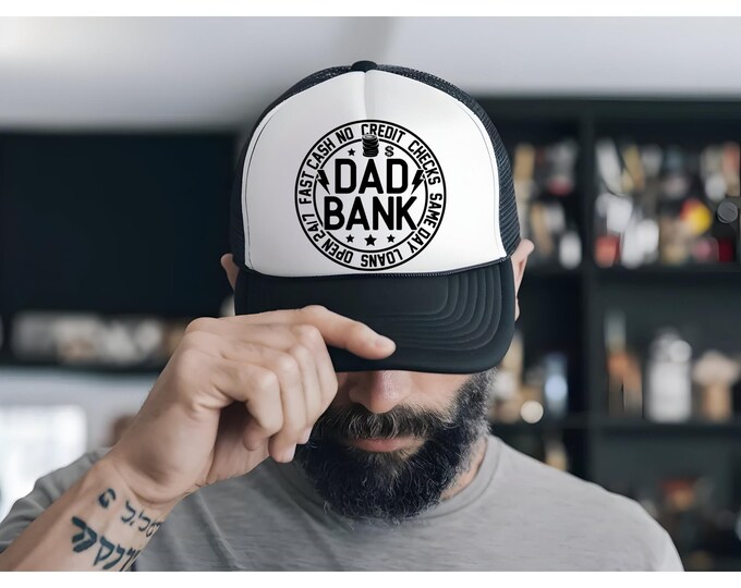 Bank of Dad Trucker Hat, Father's Day Gift, Gift for Dad