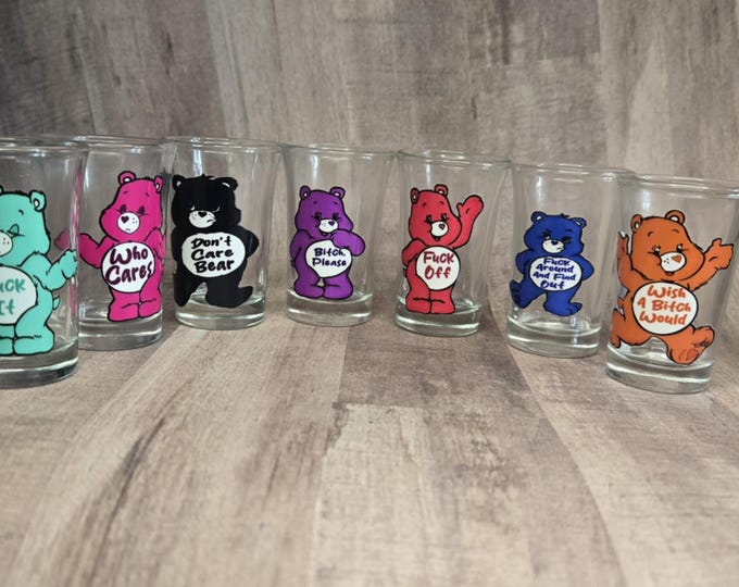 Swear bears shot glasses (explicit language)