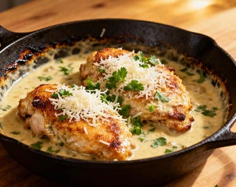 Flavorful Homemade Creamy Garlic Parmesan Chicken Recipe (Digital Download)
