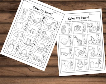 10 Printable Beginning Sounds Worksheets | Preschool & Kindergarten | Phonics and Literacy | Alphabet Worksheet | Letter Sounds Worksheet