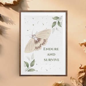 Endure and Survive Print – The Last of Us Inspired Wall Art – Apocalyptic Quote Poster for Game Room Decor