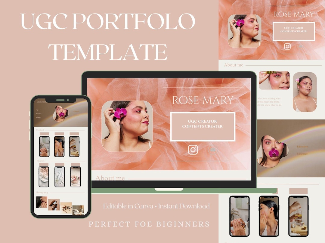 Canva UGC Portfolio Template, Content Creator Media Kit (digital