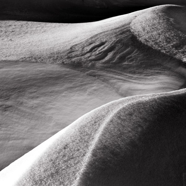 Snowdrift, Fine Art Silver Gelatin Landscape Nature Photography Black and White Numbered Editions Decorative Abstract