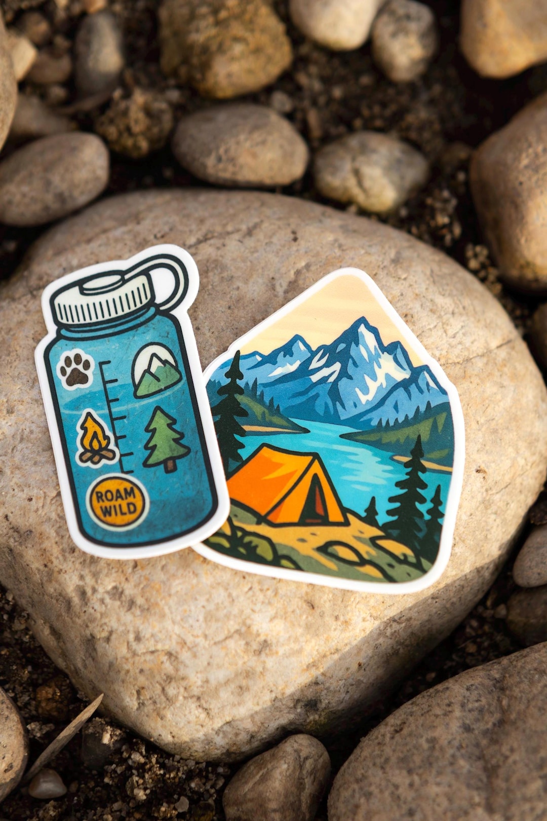 Hiking Sticker Pack, Mountain Adventure Vinyl Stickers, Outdoor Camping ...