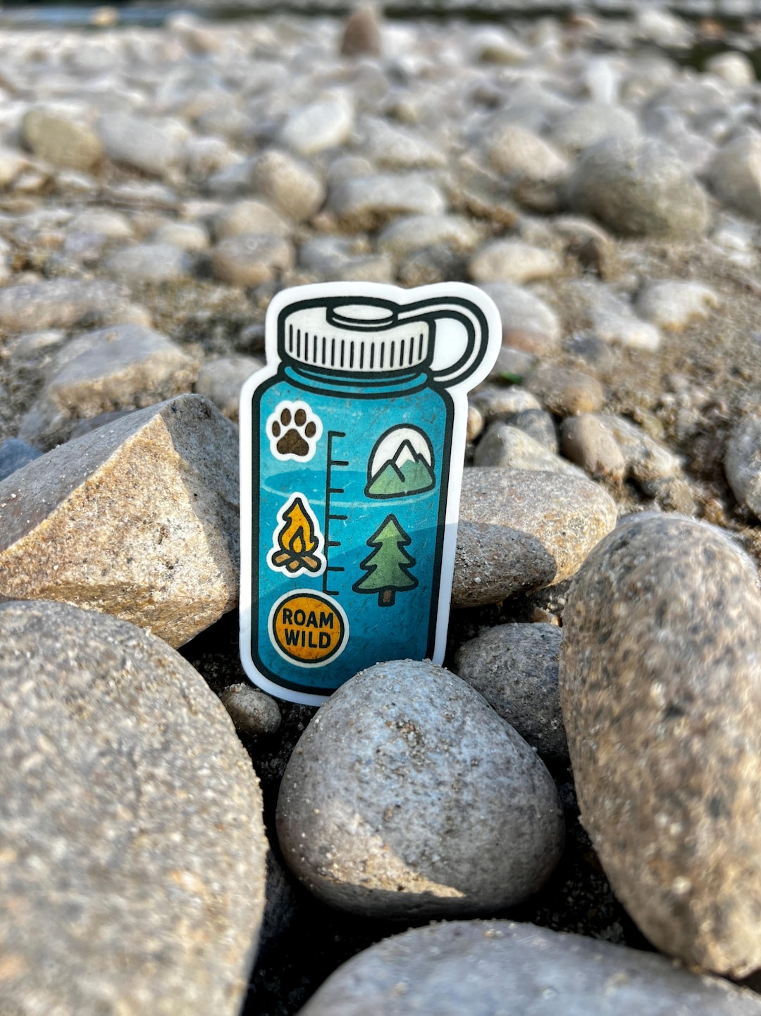Camping Water Bottle Sticker Roam Wild Sticker Outdoor Adventure Decal ...