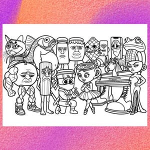 Italian Brainrot Animals Coloring Page 1 PNG and 1 PDF A4 Size for Personal use only