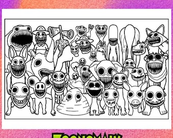 ZOONOMALY Coloring Page 1 PNG and 1 PDF A4 Size. The background is not transparent. For Personal use only