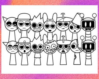 Sprunky Coloring Page 1 PNG and 1 PDF A4 Size / Digital Download