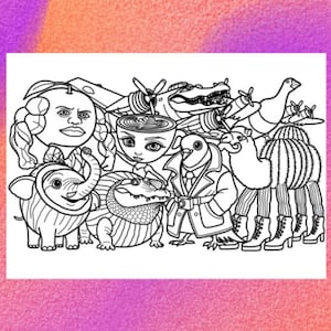 Italian Brainrot Animals Coloring Page 1 PNG and 1 PDF A4 Size for Personal use only