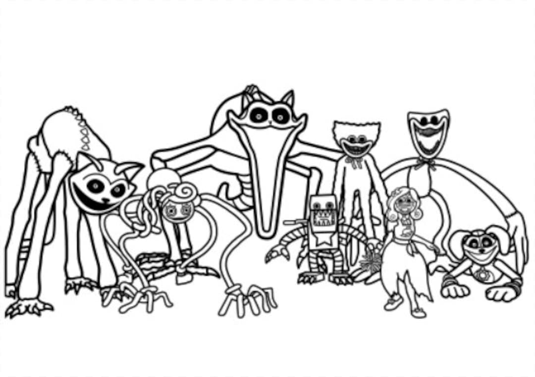 Poppy Playtime 3 Coloring Page 1 PNG and 1 PDF A4 Size for Personal Use