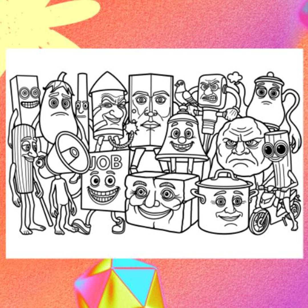 イタリアのブレインロット動物ぬりえ / サフルファミリー（PDF 1枚とA4