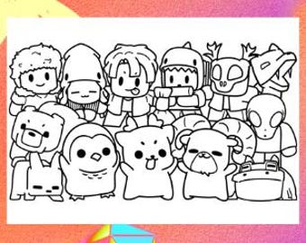 99 Nights Coloring Page 1 PNG and 1 PDF A4 Size / Digital Download