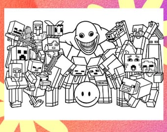 Verity in Minecraft Coloring Page 1 PNG and 1 PDF A4 Size / Digital Download