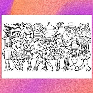 Italian Brainrot Animals Coloring Page 1 PNG and 1 PDF A4 Size / Digital Download