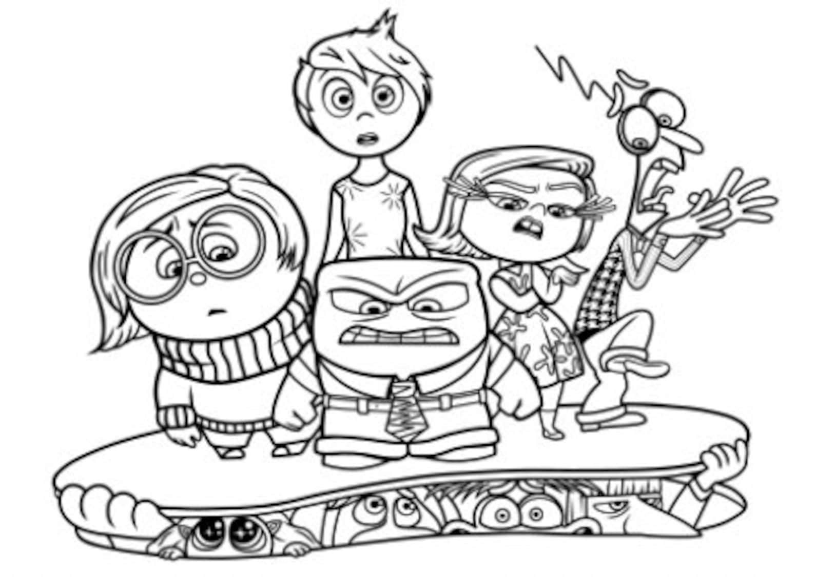 Inside Out 2 Coloring Page 1 PNG and 1 PDF A4 Size for Personal Use