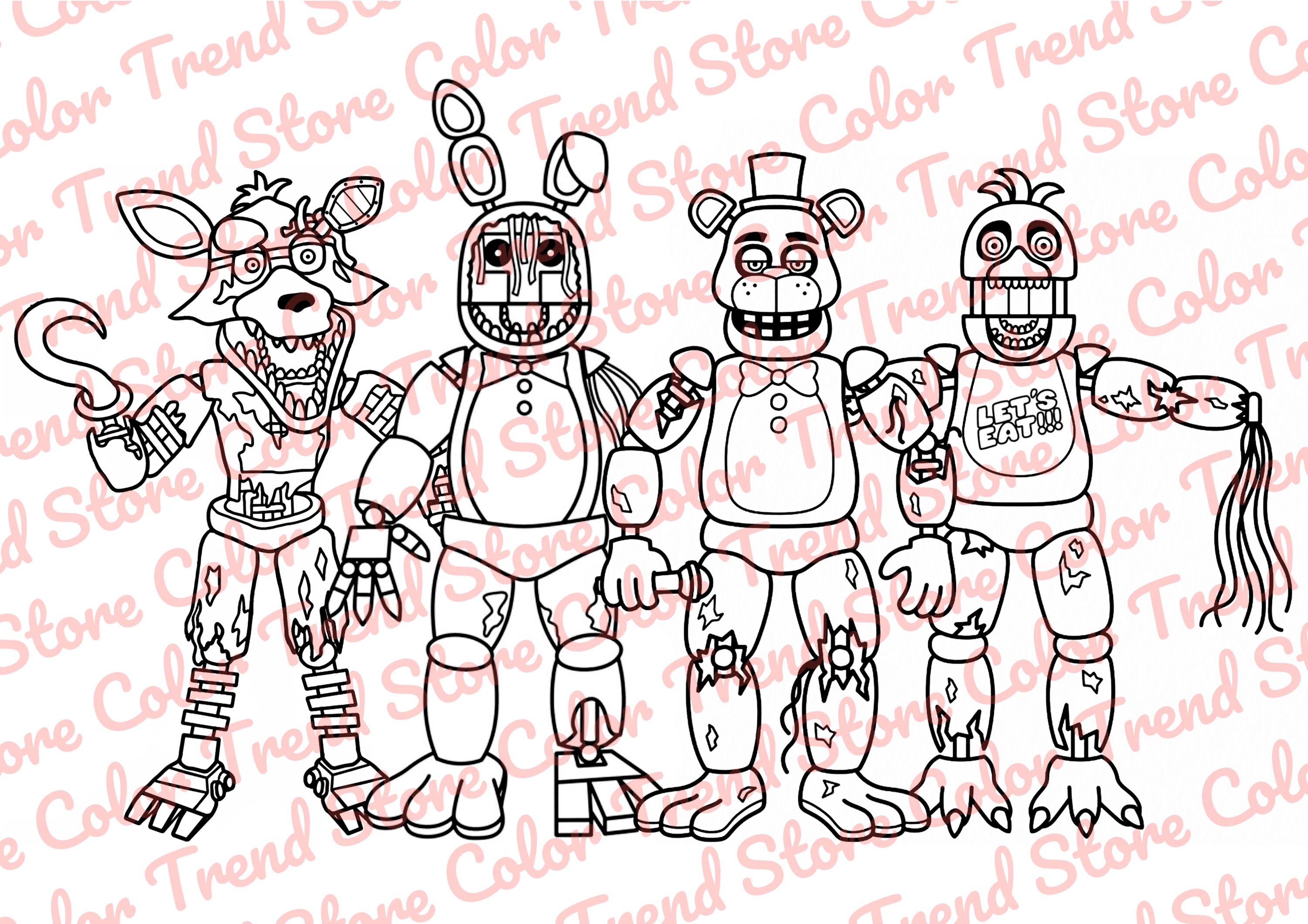 foxy fnaf coloring page