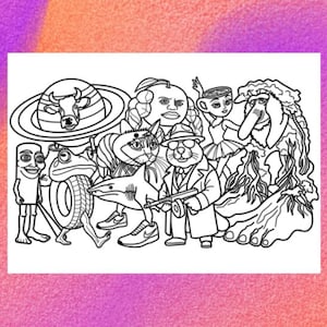 Italian Brainrot Animals Coloring Page 1 PNG and 1 PDF A4 Size for Personal use only