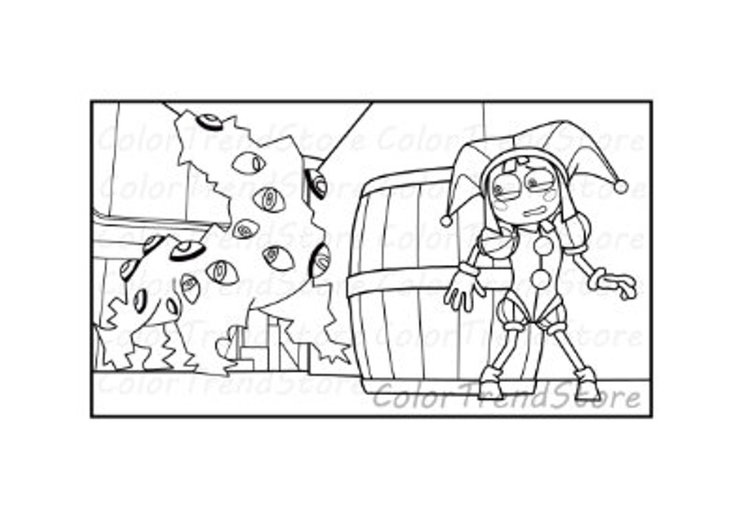 The Amazing Digital Circus Coloring Page PNG and PDF A4 Size for