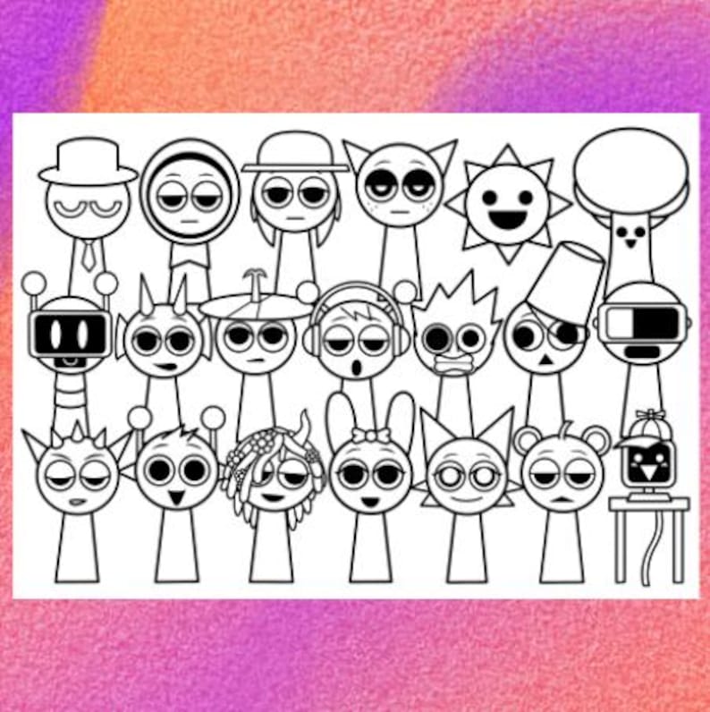 Sprunky Coloring Page 1 PNG and - Il 794xN.6733806745 Dge1 