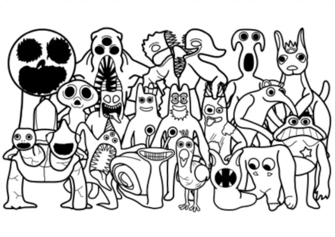 Garten of Banban 8 Coloring Page 1 PNG and 1 PDF A4 Size For Personal use only - Etsy 日本