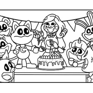 Poppy Playtime 3 Coloring Page PNG and PDF A4 Size