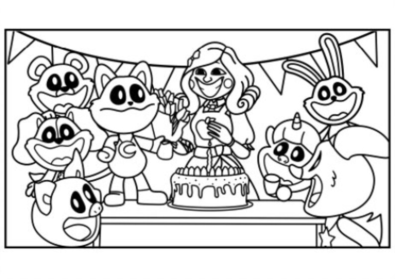 Buy Poppy Playtime 3 Coloring Page 1 PNG and 1 PDF A4 Size for Personal