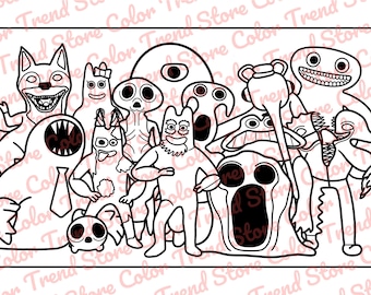 バンバンの庭のぬり絵ページ 1 PNG と 1 PDF A4 サイズ - Etsy 日本