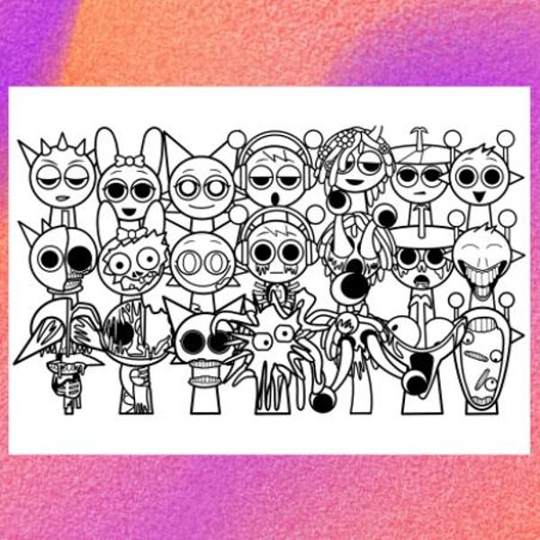 Sprunki Phase 1 Coloring - Etsy