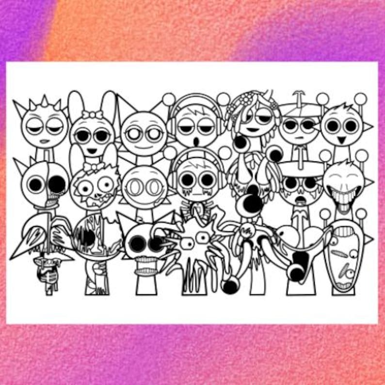 Sprunky Coloring Page 1 PNG and 1 PDF A4 Size for Personal Use Only - Etsy
