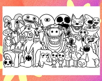 Garden of Banban Coloring Page 1 PNG and 1 PDF A4 Size / Digital Download