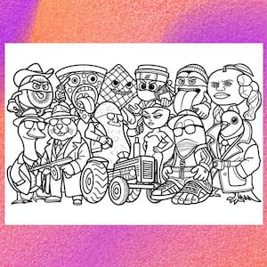 Brainrot Animals Coloring Page 1 PNG and 1 PDF A4 Size / Digital Download