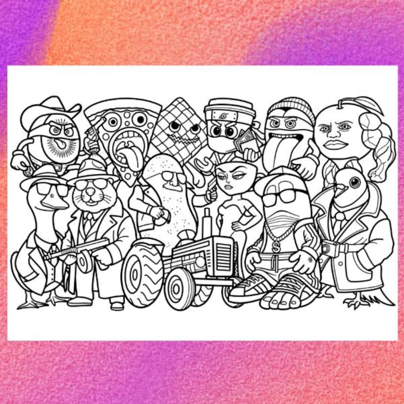 Italian brainrot para colorear pdf - Etsy España