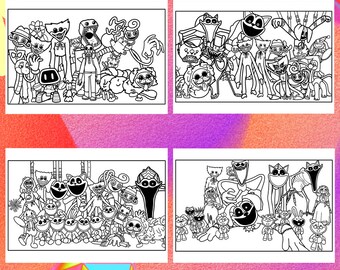 Poppy Playtime 3 Coloring Pages 2 ZIP 4 PNG and 4 PDF A4 Size. - Etsy