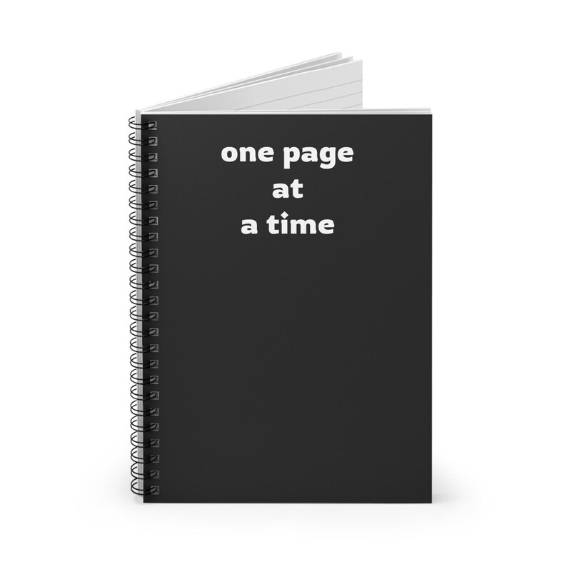 Ruled Line Spiral Notebook, One Page at A Time Journal, Blank Page ...