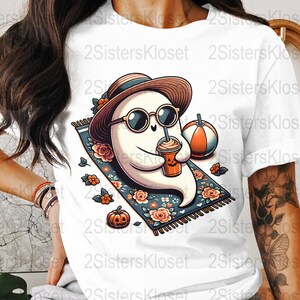 Women's Pumpkin Spice Latte T-Shirt, Cute Fall Coffee Graphic Tee, Autumn Casual Fashion, Hipster Sunglasses Design, Unique Gift Idea