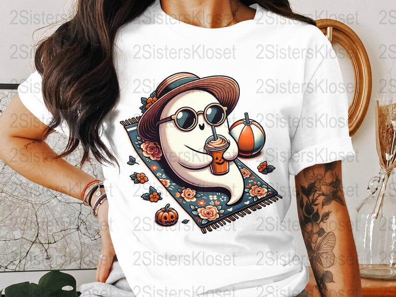 Women's Pumpkin Spice Latte T-Shirt, Cute Fall Coffee Graphic Tee, Autumn Casual Fashion, Hipster Sunglasses Design, Unique Gift Idea